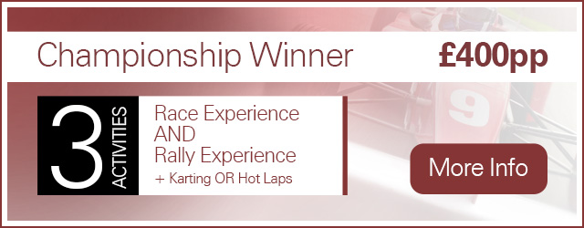 Championship Winner Race, Rally, Karting and Hot Laps experience package £400 per person 